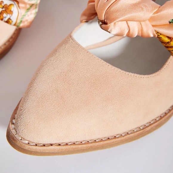 Jeffrey Campbell Cyrus Scarf Bow pink Mules Stacked chunky heel size 7.5 nwt - Picture 7 of 11